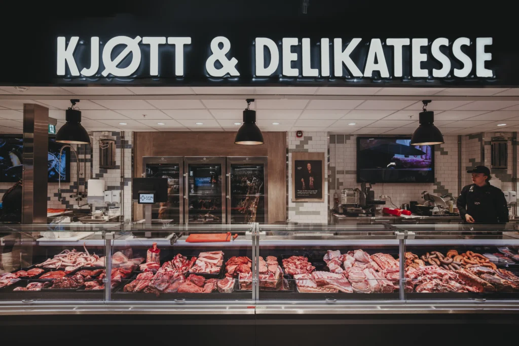Kjøtt- og delikatessedisken hos Lerøy Mat